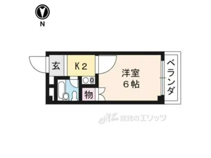 ハイツ静市(1K/2階)の間取り写真