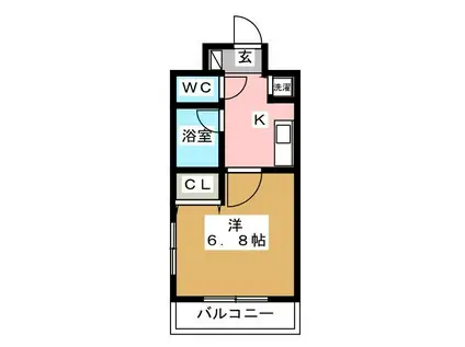 メインステージ四ツ谷(1K/3階)の間取り写真