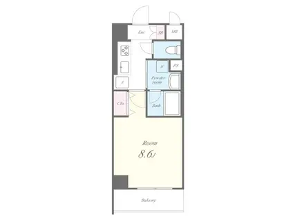 クレール南町(1K/6階)の間取り写真