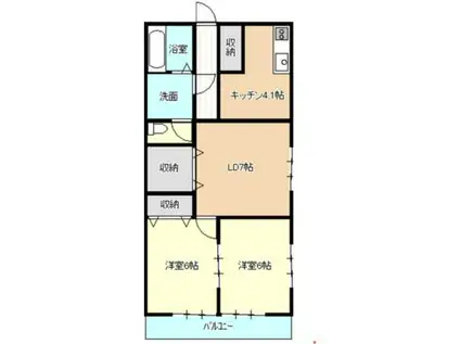 メゾン・セラフィム(2LDK/1階)の間取り写真