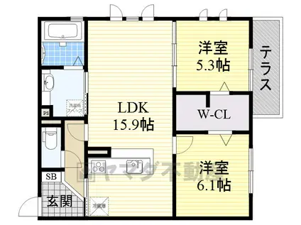 RAFFINE(2LDK/1階)の間取り写真