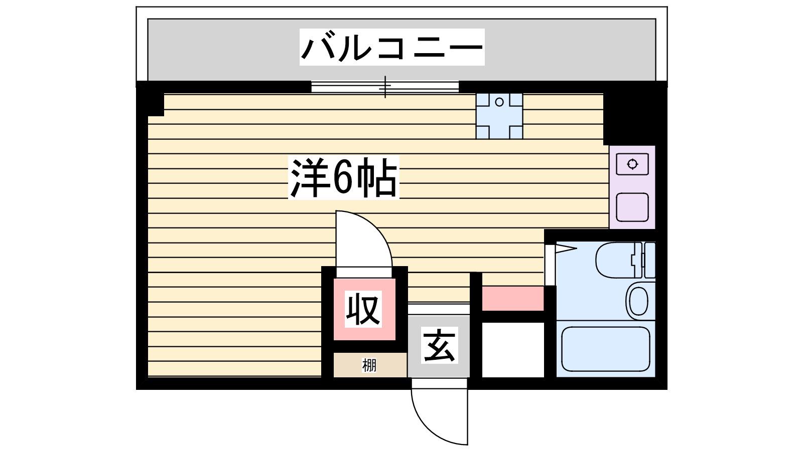 久保ハイツ(ワンルーム/2階)の間取り写真
