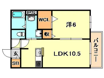 メゾンプレミール(1LDK/2階)の間取り写真