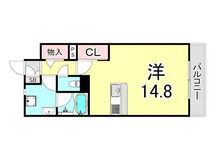 芦屋プレシャスコート(ワンルーム/2階)の間取り写真