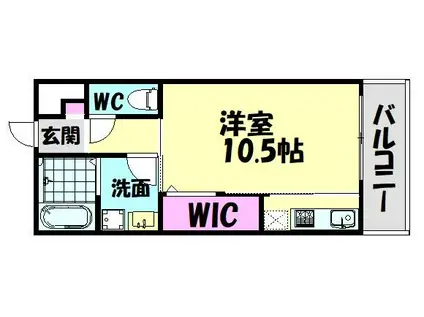 ウィステリアプレイス(ワンルーム/1階)の間取り写真
