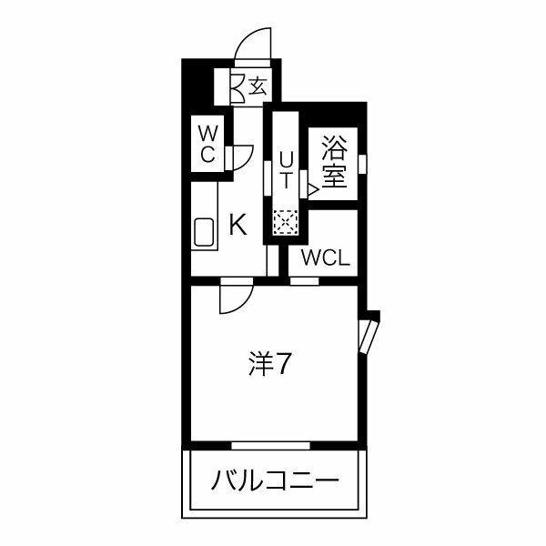ABCサクラガーデン(1K/2階)の間取り写真