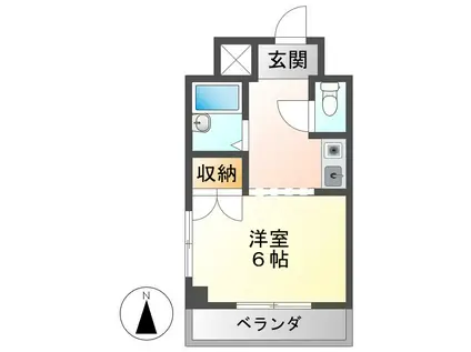 寿マンション琴塚(ワンルーム/5階)の間取り写真