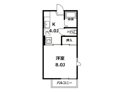 TOJU東石川(1K/2階)の間取り写真