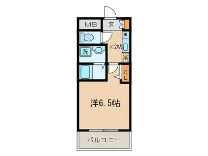 エミール泉(1K/6階)の間取り写真