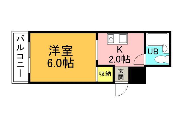 TIARA白島(ワンルーム/5階)の間取り写真