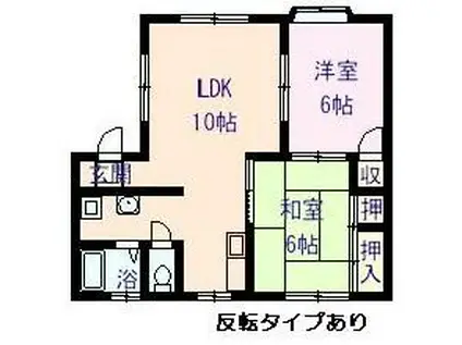 ヴィラ丹波屋A(2LDK/1階)の間取り写真