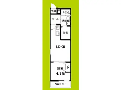 KITASUKEMATU PLASE ノース(1LDK/2階)の間取り写真