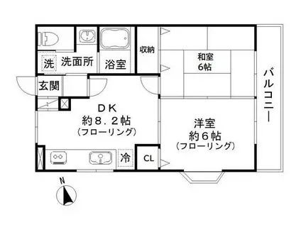 ハイム・ムラージュ(2DK/2階)の間取り写真