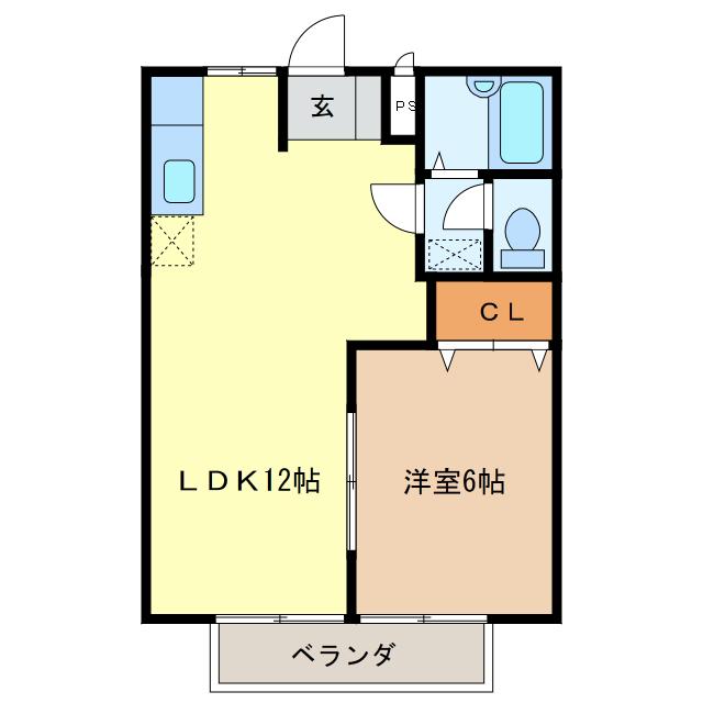サンハイツイノウエ(1LDK/1階)の間取り写真