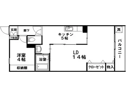 ビラユニオン丸山(1LDK/2階)の間取り写真