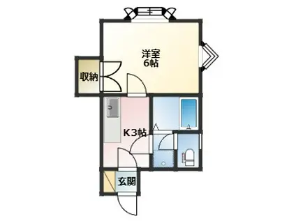 メゾンカレッジ(1K/2階)の間取り写真