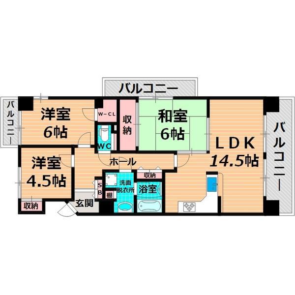 パードレ関目(3LDK/10階)の間取り写真