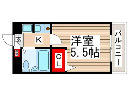 ジョイフル南流山(1K/4階)の間取り写真