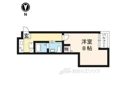 プレミアム四条大宮(1K/2階)の間取り写真