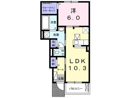 グリシーヌ(1LDK/1階)の間取り写真