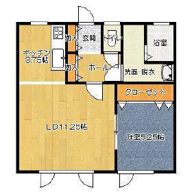 セジュール弐番館(1LDK/2階)の間取り写真