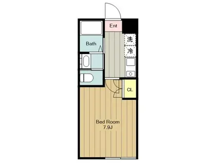 サンハイツ(1K/1階)の間取り写真