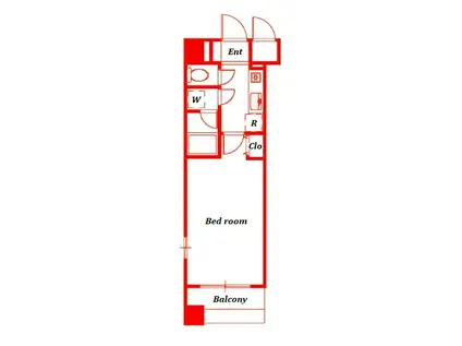 パワーハウスBS(1K/8階)の間取り写真