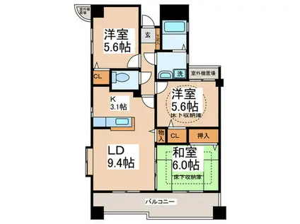 ボヌール森の台(3LDK/2階)の間取り写真