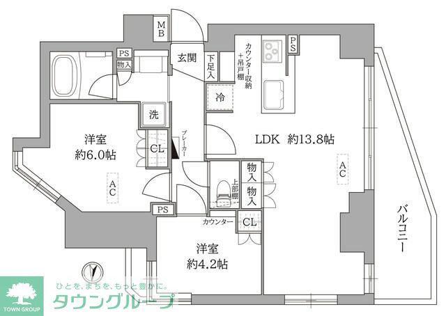 プレジデントステージ横濱鶴見(2LDK/5階)の間取り写真