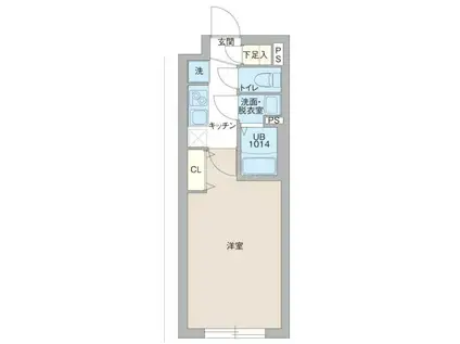 プロスタイルウェルス東武練馬(1K/3階)の間取り写真