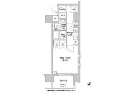コンフォリア神楽坂DEUX(1K/8階)の間取り写真