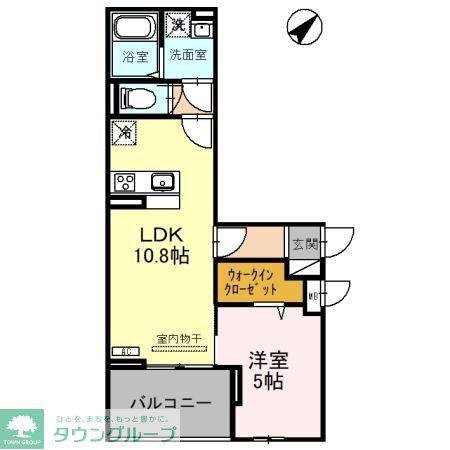 ラポーム北戸田(1LDK/2階)の間取り写真