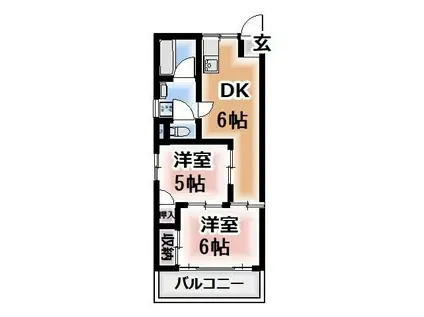 ASハイツ(2DK/3階)の間取り写真