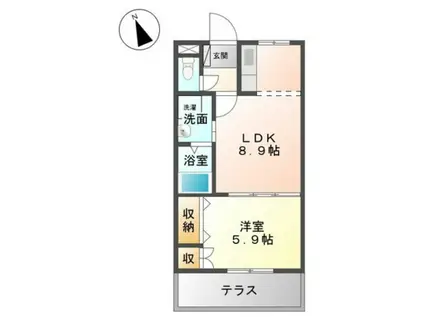 コーポエクセルII(1LDK/1階)の間取り写真