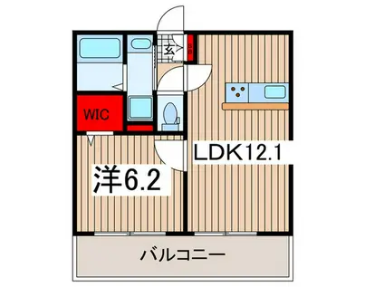 ノーブルヴィラ西大宮(1LDK/1階)の間取り写真