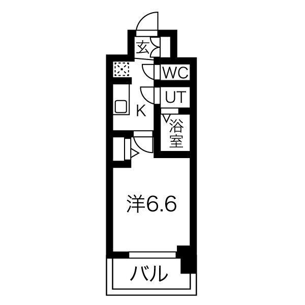 ファステート京都西院パール(1K/2階)の間取り写真