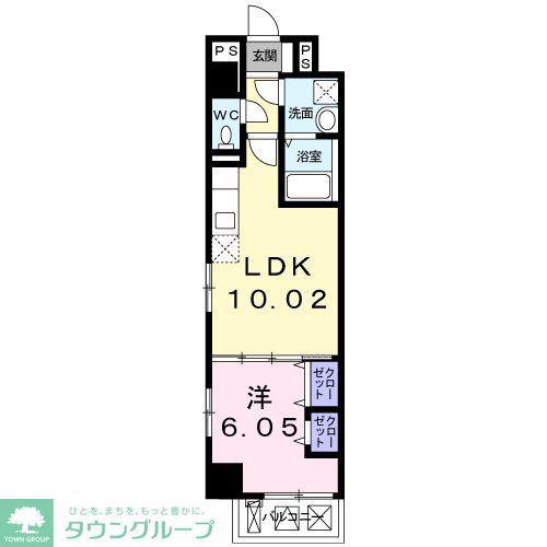 ラッフィナート アロッジオ(1LDK/9階)の間取り写真