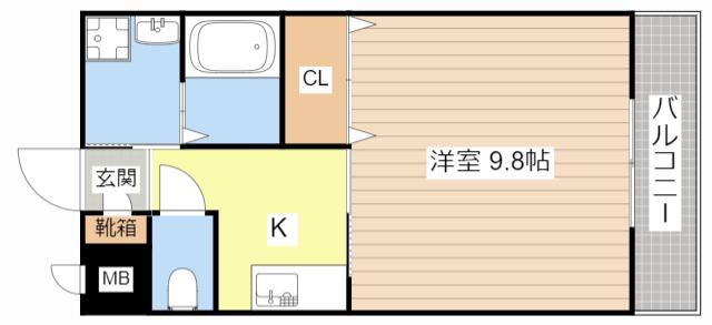メゾン小西名坂3番館(1K/2階)の間取り写真