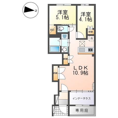 ワイズ カーサ(2LDK/1階)の間取り写真