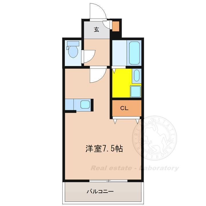 楓壱番館(ワンルーム/3階)の間取り写真