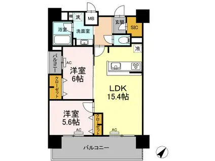 ALOFTII(2LDK/7階)の間取り写真
