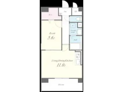 カサグランデ本町(1LDK/1階)の間取り写真