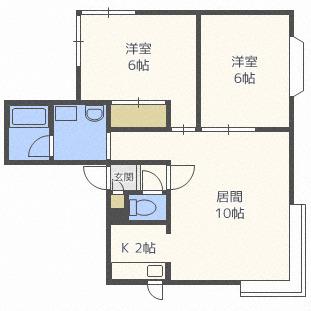 フォーサイト宮の沢(2LDK/2階)の間取り写真