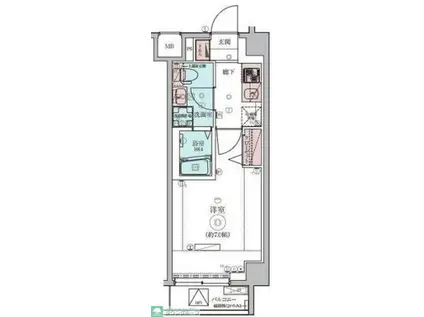 レグゼ鷺沼(1K/3階)の間取り写真