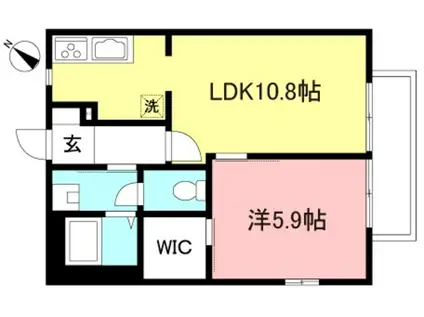 グリーンハイツあざれあ館(1LDK/1階)の間取り写真