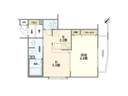 デュオ・スカーラ池之端(1DK/3階)の間取り写真