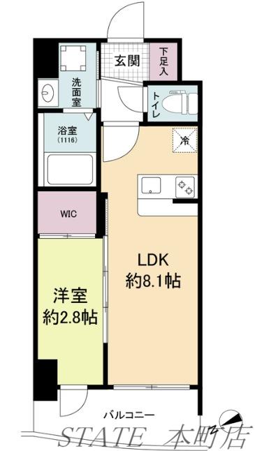 セレニテ九条リアン(1LDK/2階)の間取り写真
