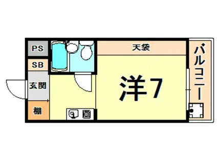 サンハイツ白鳩パートIII(ワンルーム/2階)の間取り写真