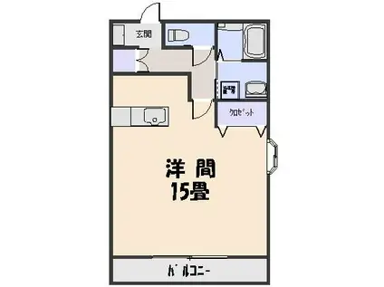 メゾンドール(ワンルーム/2階)の間取り写真