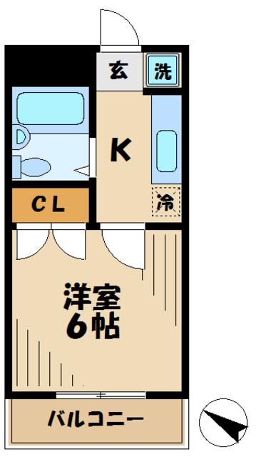 ハイツクリエイト(1K/2階)の間取り写真
